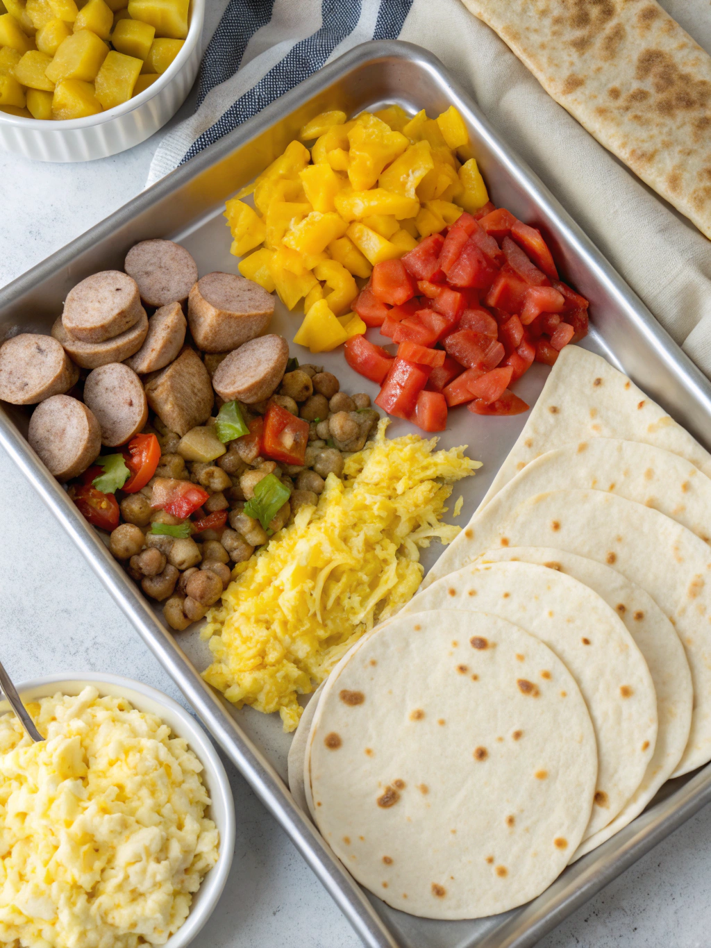 Sheet Pan Breakfast Burritos ingredients
