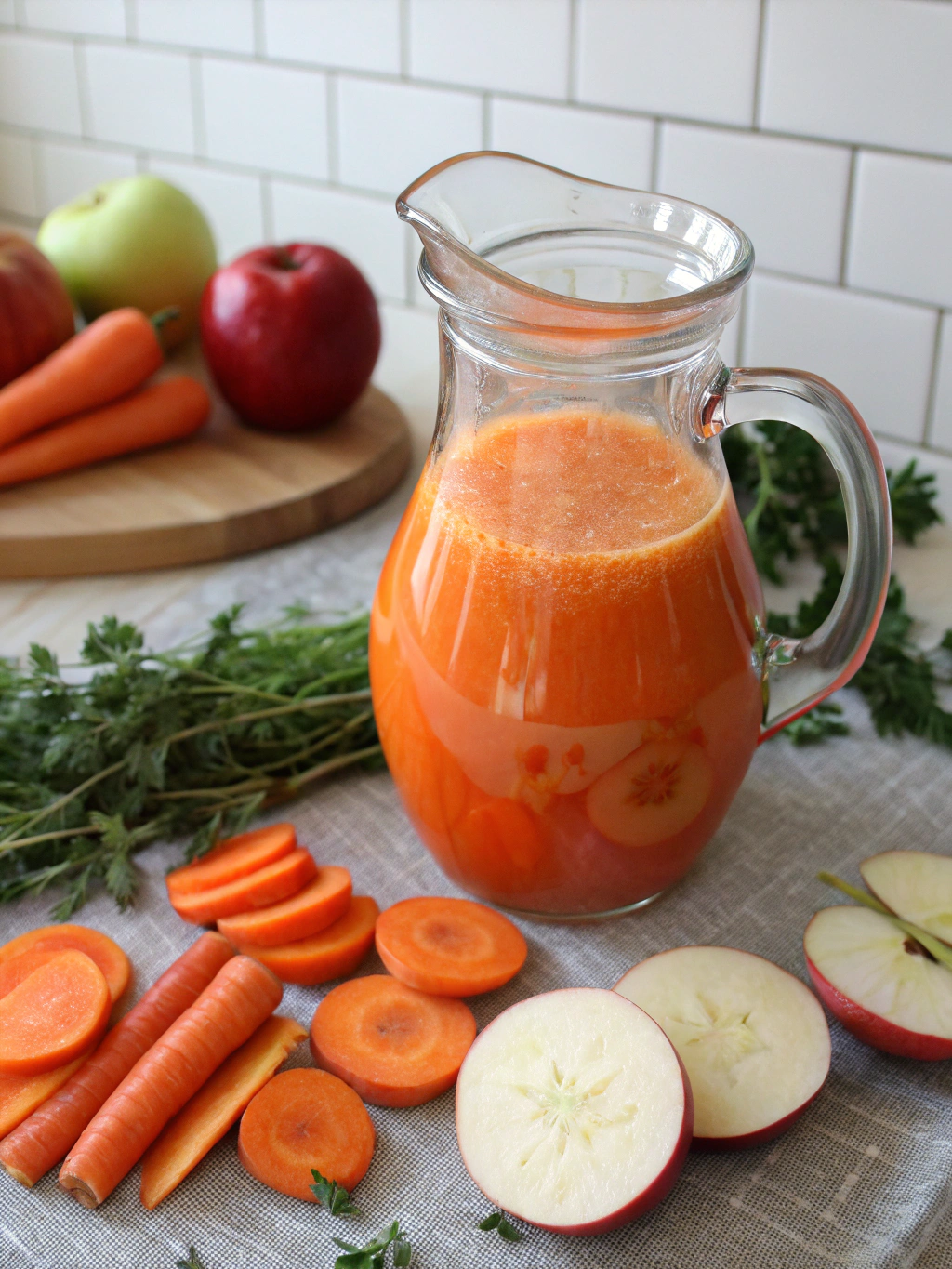 homemade carrot apple juice