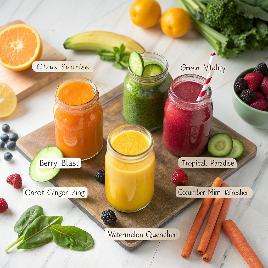Easy juice recipes at home: 7 refreshing ideas