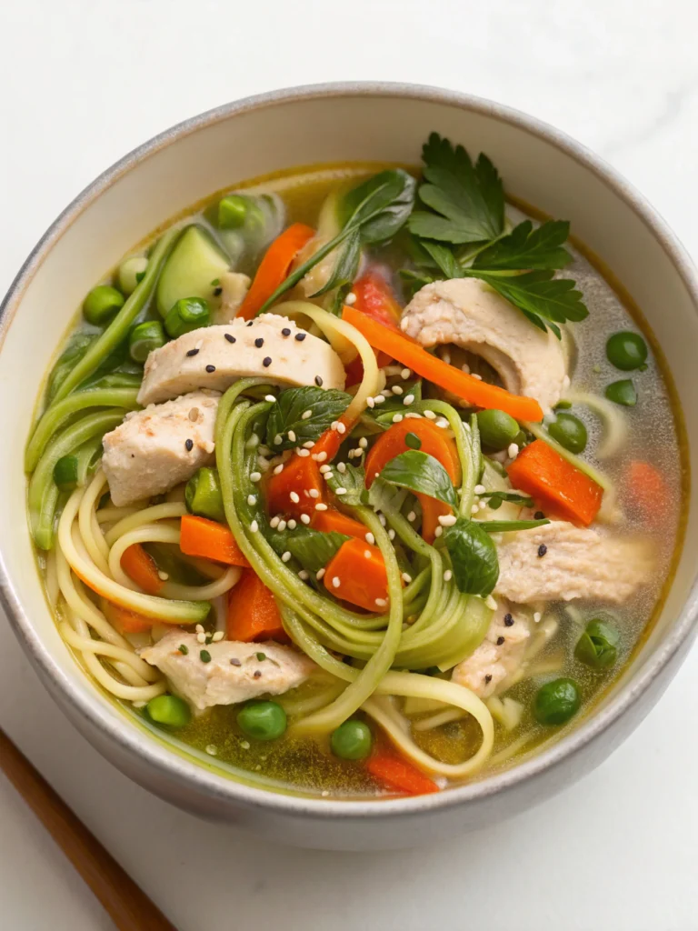 low calorie chicken zoodle soup