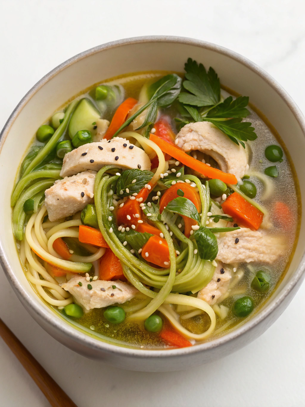 low calorie chicken zoodle soup