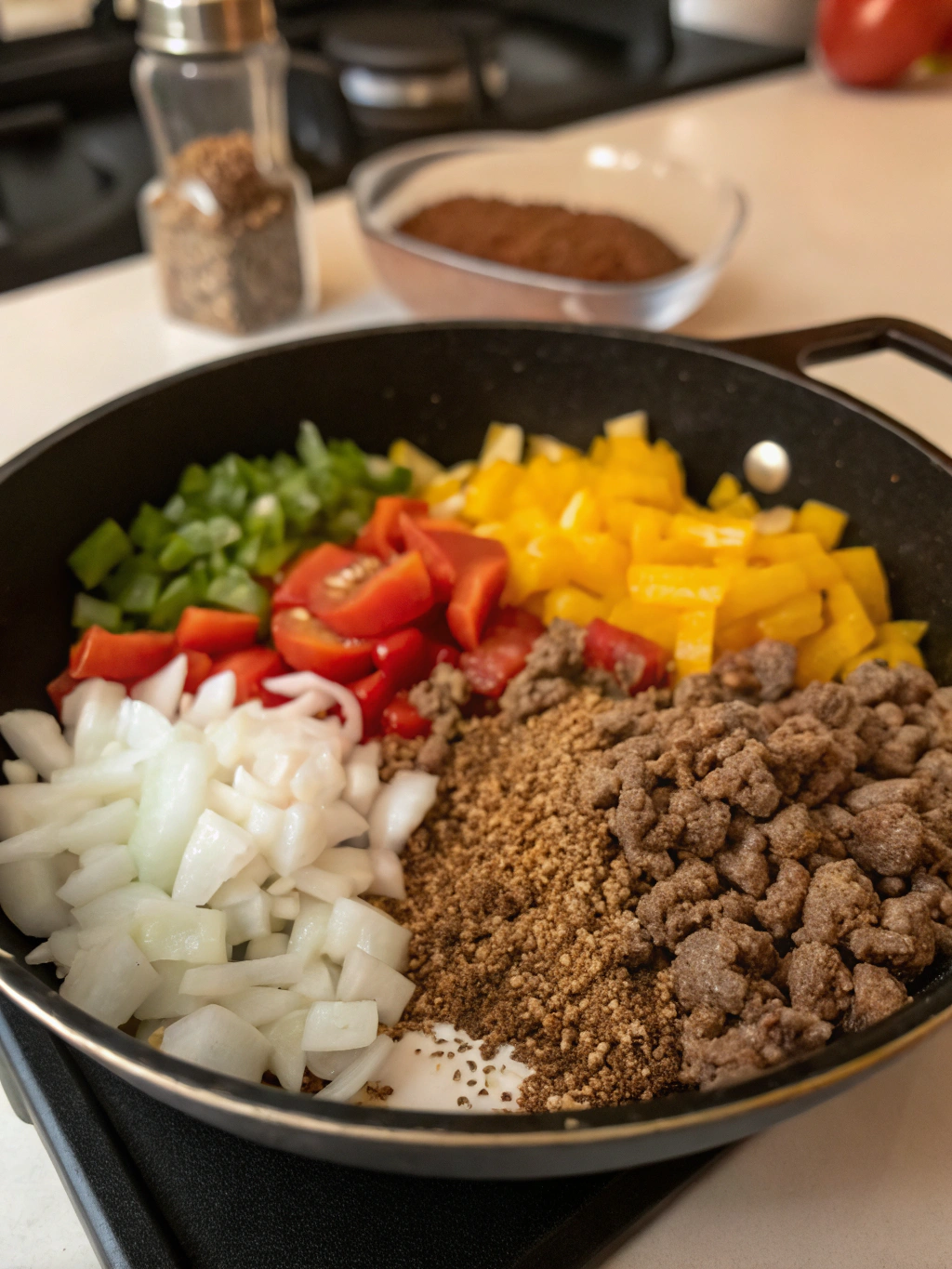 Low Calorie Ground Beef Skillet Ingredients