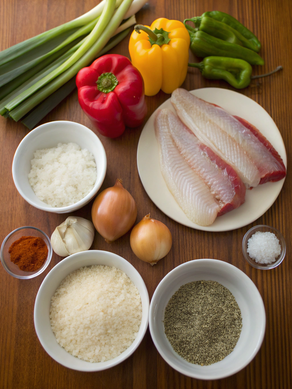 Cajun Fish and Grits Ingredients