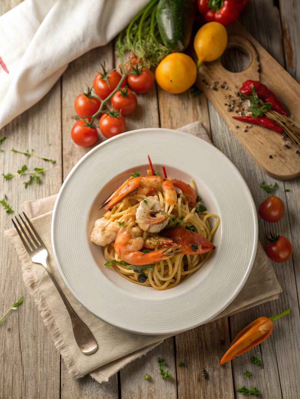 seafood pasta with crab and shrimp
