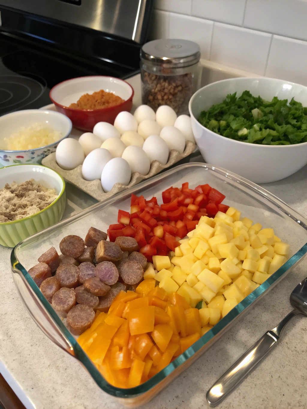 Ingredients for Egyptian Egg Casserole